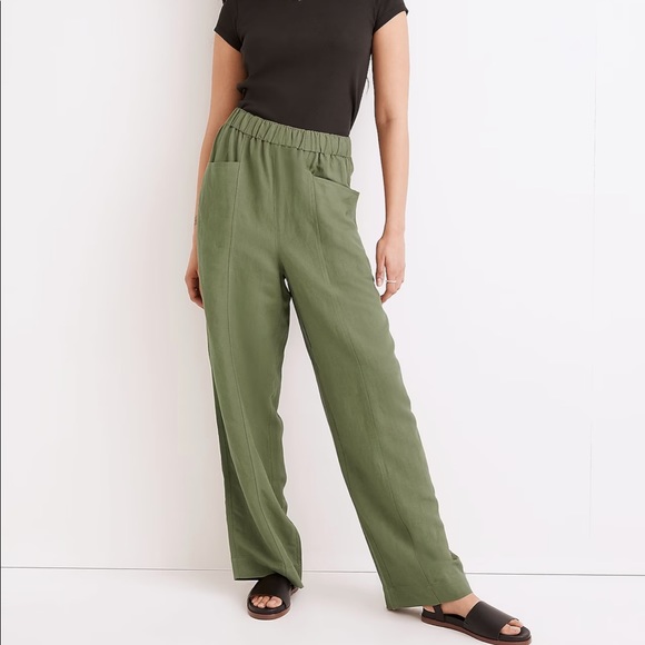 Madewell Pants - NWT - Madewell Linen-Blend Pull-On High-Rise Wide-Leg Pants - Size XS